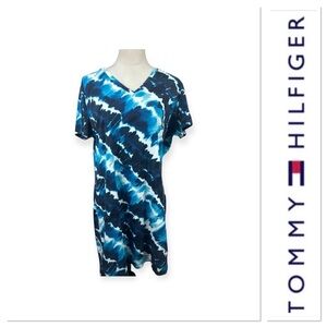 Tommy Hilfiger blue tie dye style casual dress size XL
